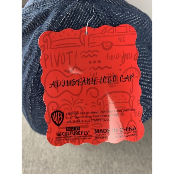 Friends TV Show Logo Blue Denim Strapback Hat Cap Culturefly Adjustable NBC NEW - Picture 3 of 5